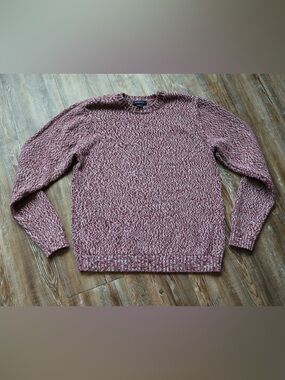 Lands' End Womens Red Marled Soft Knit Cozy Weather Everyday Sweater Top L 14-16
